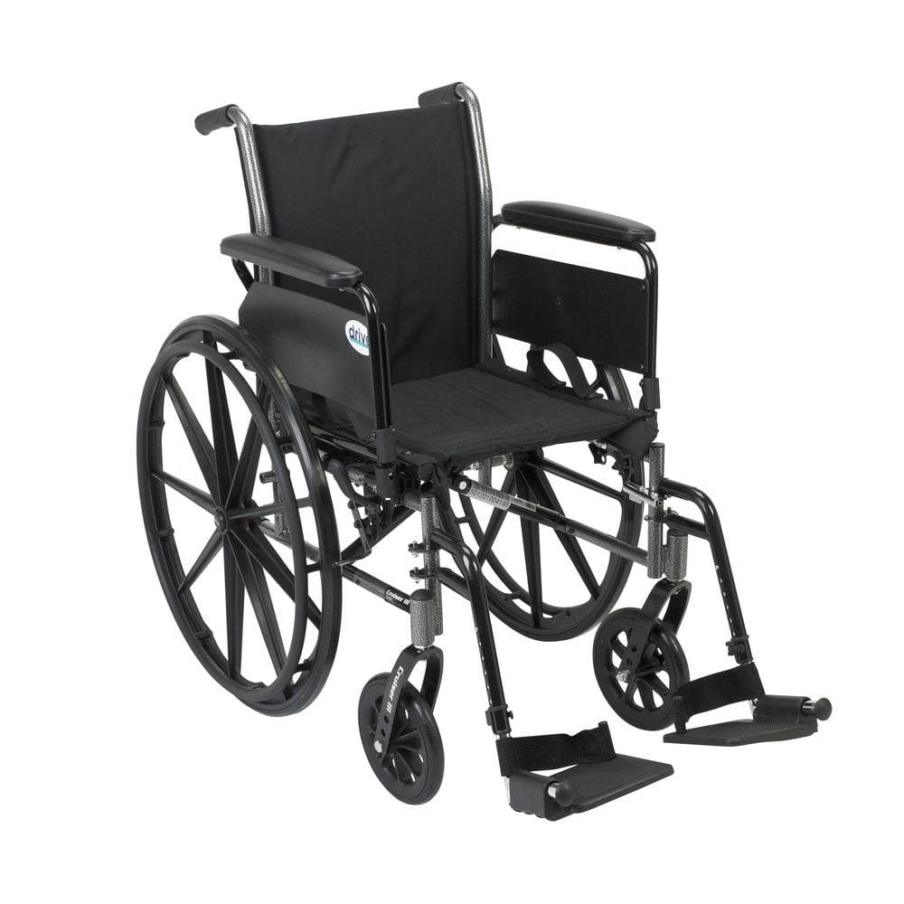 Drive Medical Cruiser III Wheelchair with Flip Back Removable Arms, Full Arms and Swing Away Footrests