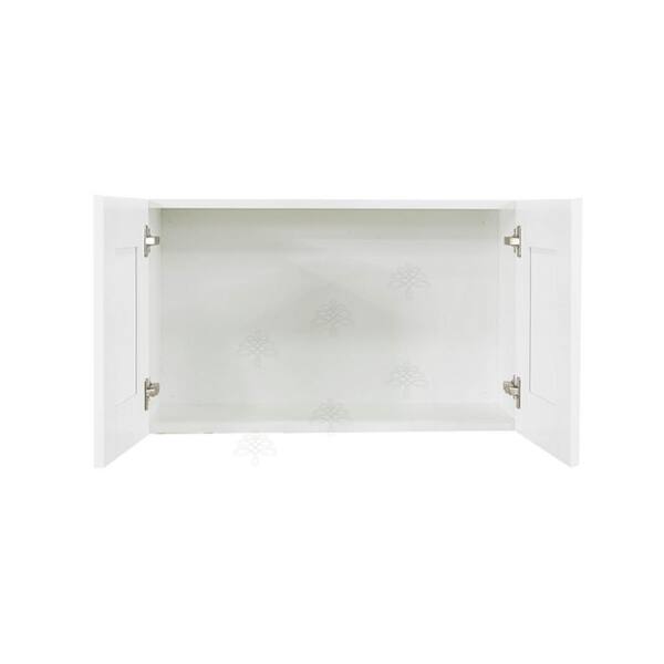 LIFEART CABINETRY Anchester Assembled 24x18x12 in. Wall Cabinet with 2 Doors No Shelf in Light Gray