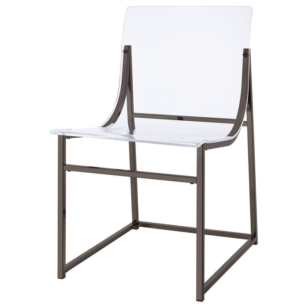 Adino Clear Acrylic and Black Nickel Side Chairs Set of 2