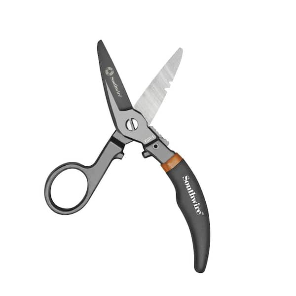 5-1/2 Multipurpose Electrical Shears - Cut / Strip Electrical Wire with Wire Cutting Notch, Crimp Wire, Clean/file Electrical Boxes