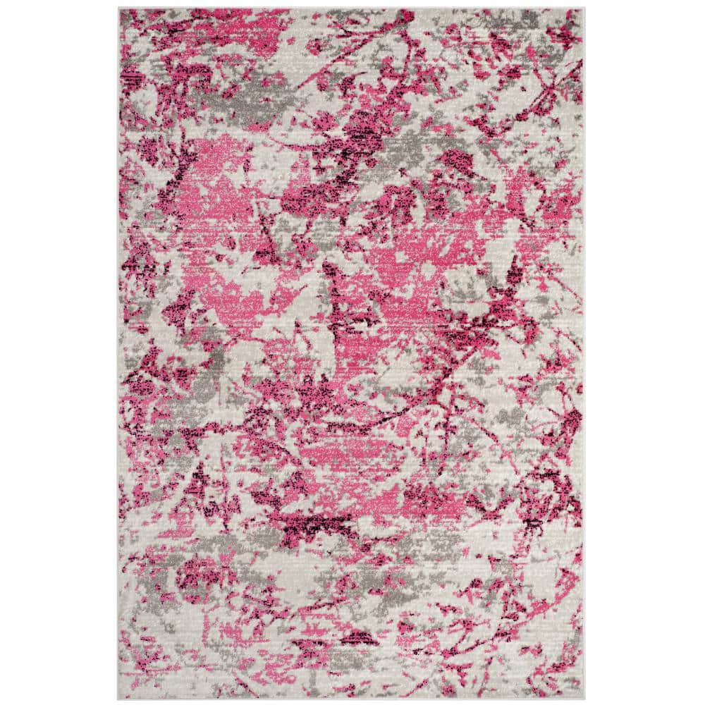Medallion Bliss Pink and Ivory 4' x 6' Synthetic Area Rug