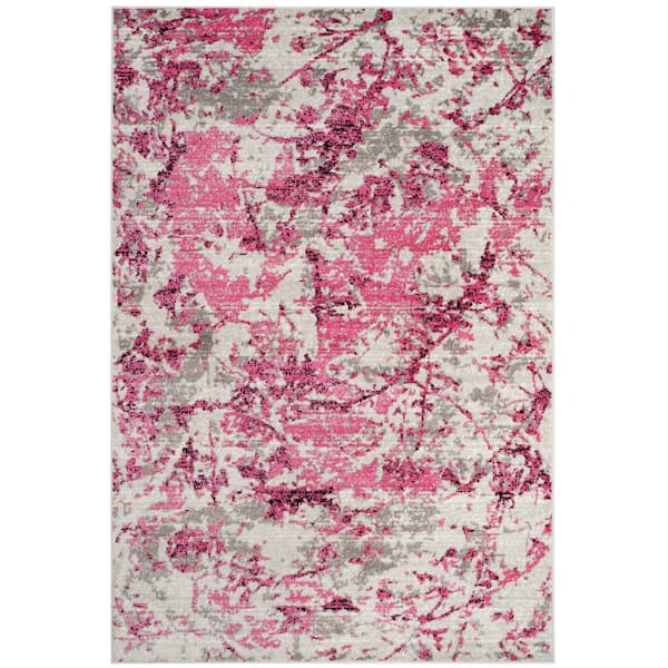 SAFAVIEH Skyler Pink/Ivory 4 ft. x 6 ft. Abstract Area Rug