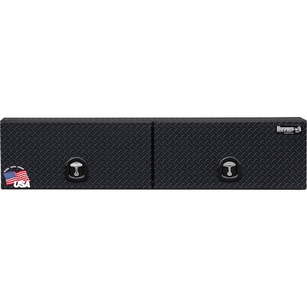 18 in. x 16 in. x 72 in. Matte Black Diamond Tread Aluminum Top Mount Truck Tool Box with Flip-Up Doors