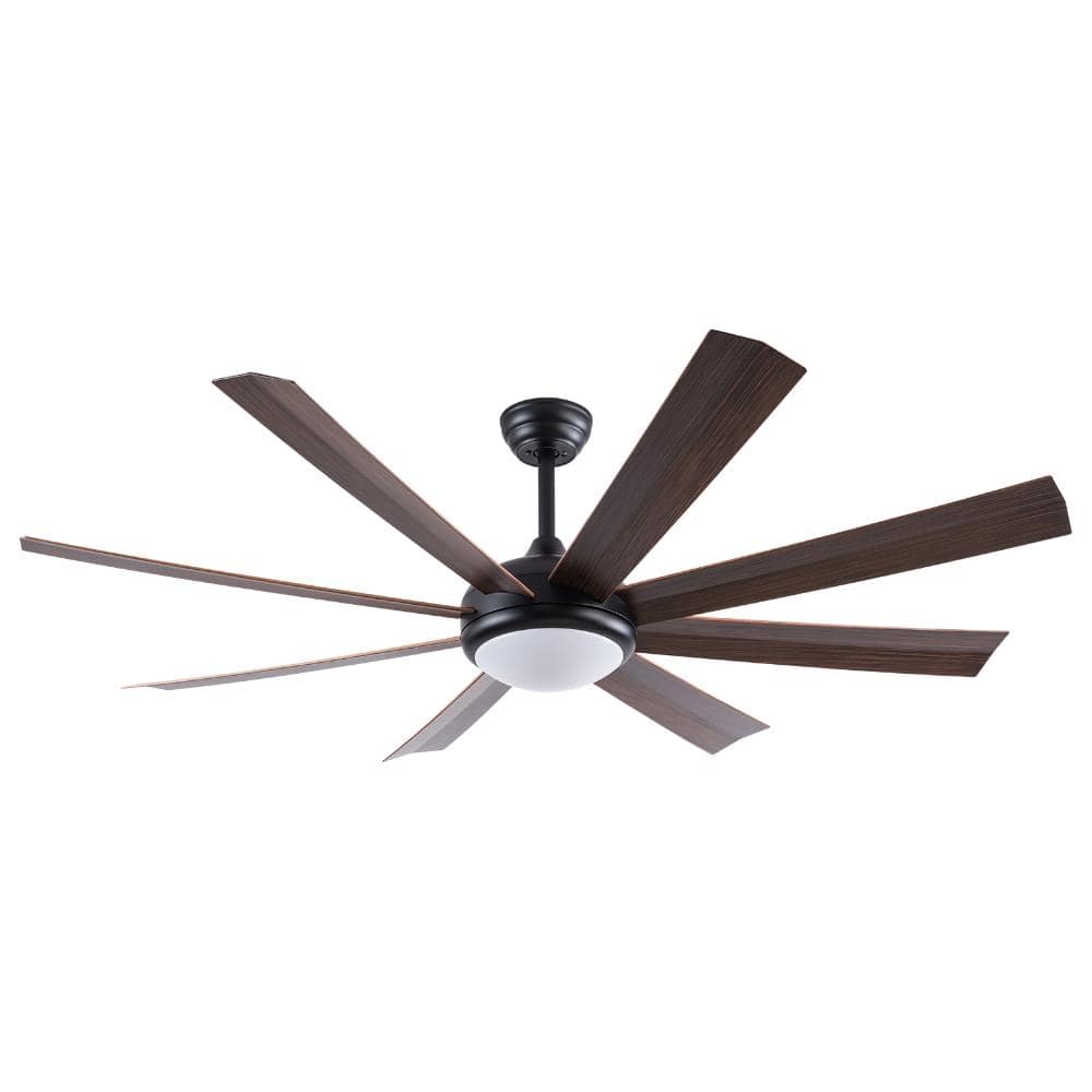 72 in. Black and Brown Downrod Mount Modern Fandelier Ceiling Fan Light with Remote Control and 3-Color Integrated LED price history on PriceWatchPro