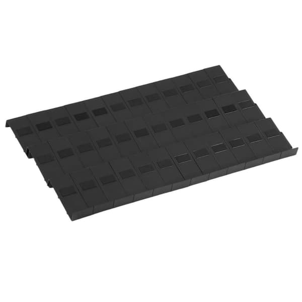 36-Piece Interlocking Expandable Black Spice Rack for Kitchen Drawers, Seasoning Rack, Spice Drawer Organizer