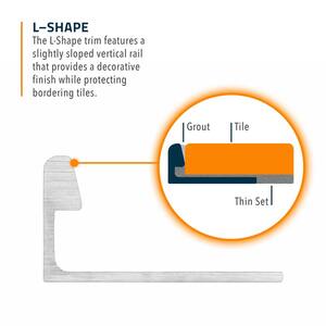 Bright White 5/16 in. x 98-1/2 in. PVC L-Shaped Tile Edging Trim