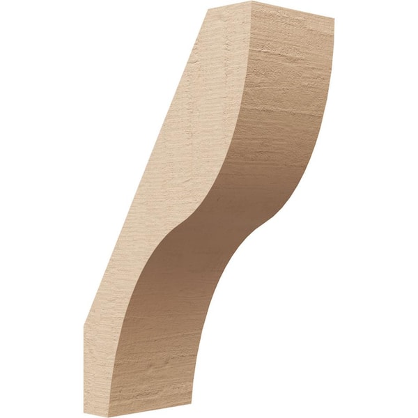 Ekena Millwork 3 in. x 10 in. x 6 in. Geneva Rough Cedar Woodgrain Timberthane Polyurethane Knee Brace, Primed