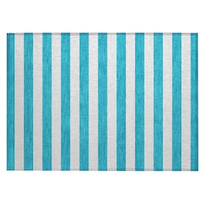 Chantille ACN528 Teal 1 ft. 8 in. x 2 ft. 6 in. Machine Washable Indoor/Outdoor Geometric Area Rug