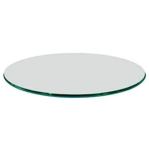 46 in. Clear Round Glass Table Top, 1/2 in. Thickness Tempered Ogee Edge Polished
