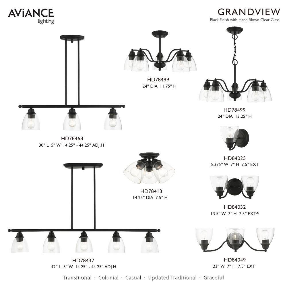 Montgomery Black Steel 3-Light Vanity with Clear Glass Shades