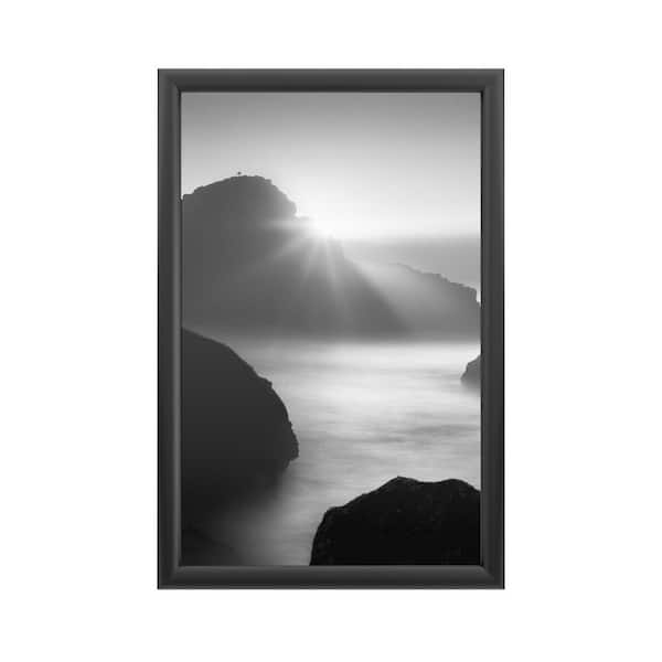 Trademark Fine Art "Long Sunset at Indian Beach" by Moises Levy Framed with LED Light Landscape Wall Art 24 in. x 16 in.