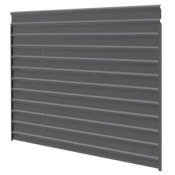 Arrow 20 ft. W x 9 ft. H Charcoal Galvanized Steel One Sided Carport Enclosure