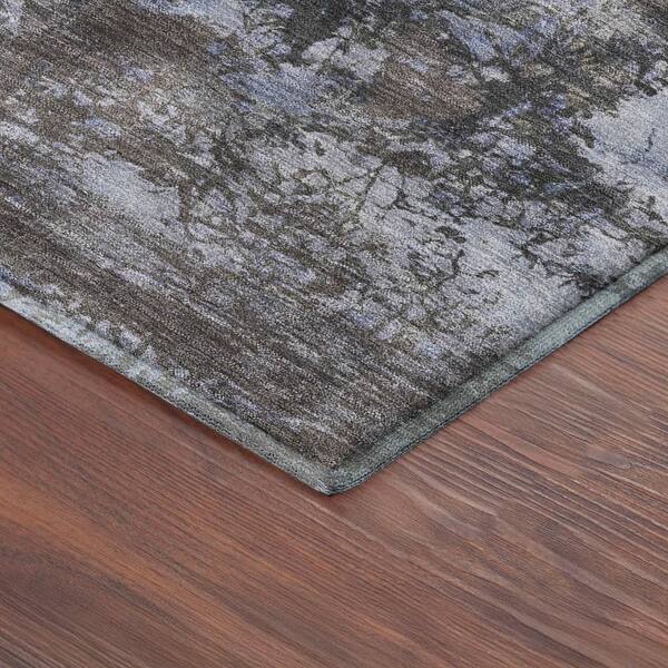 Mayfield Premium Machine Washable Abstract AMF2363 Blue 8 ft. x 10 ft. Area Rug