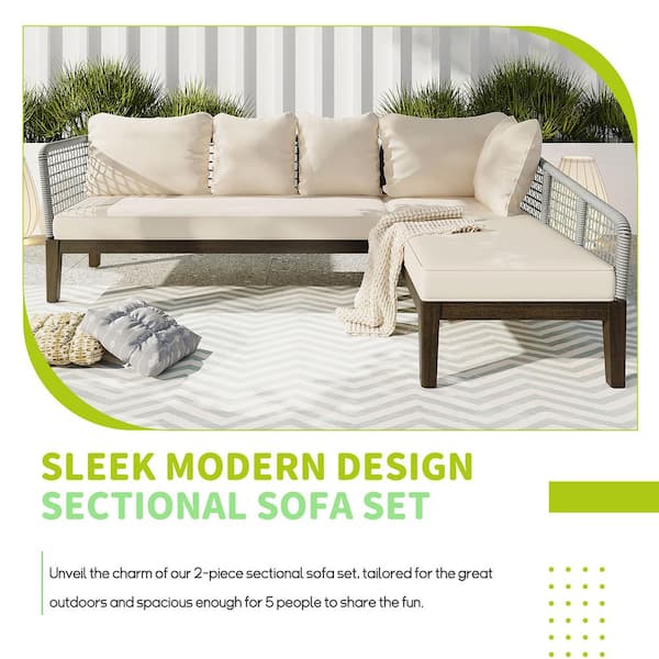 Hot Seller Metal Outdoor Sofa Sectional Set with Beige