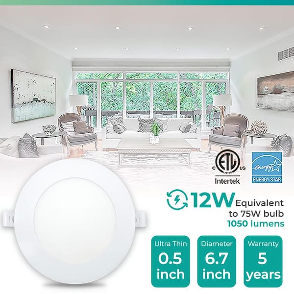 8/12W Round LED Ceiling Down Light Flush Mount Home Kitchen Bedroom Fixture Lamp 