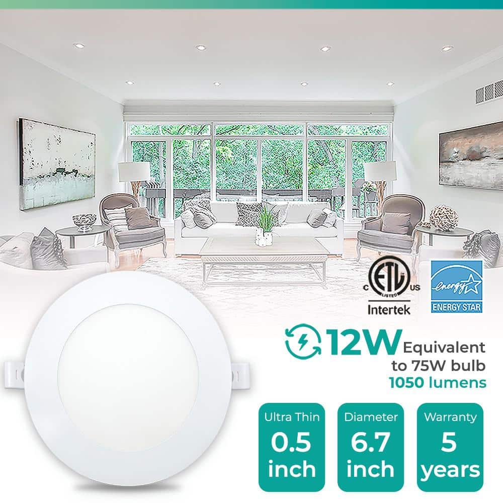 6'' White Aluminum LED Canless Recessed Lighting Kit