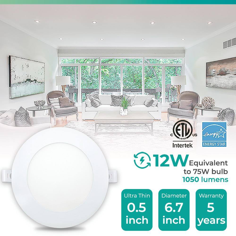 6'' White Aluminum LED Canless Recessed Lighting Kit