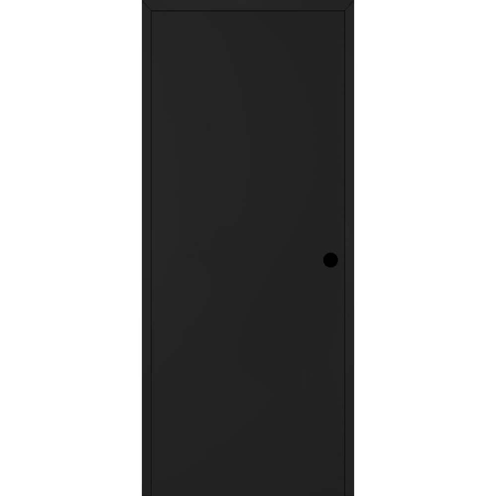 Optima N DIY-Friendly 28 in. х 96 in. Left-Hand Black Matte Solid Composite Core Wood Single Prehung Interior Door price history on PriceWatchPro