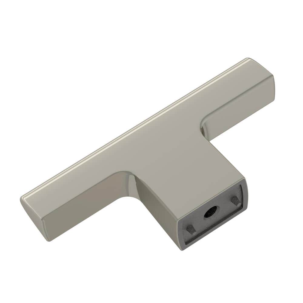 Polished Nickel T-Handle Cabinet Knob with Mounting Hardware