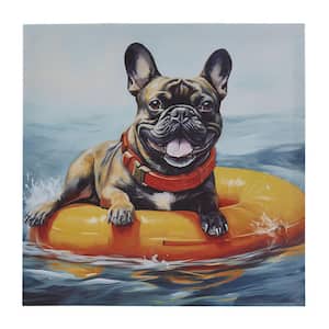 Anky 1-Piece Unframed Art Print 16 in. x 16 in. Frenchie Canvas Wall Art