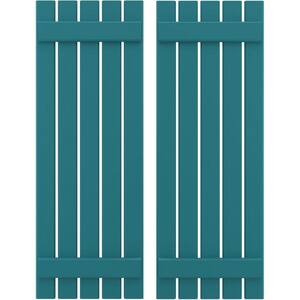 19-1/2 in. W x 76 in. H Americraft 5 Board Exterior Real Wood Spaced Board and Batten Shutters Antigua