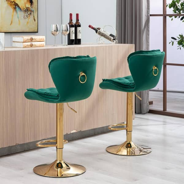 Velvet green bar online stools