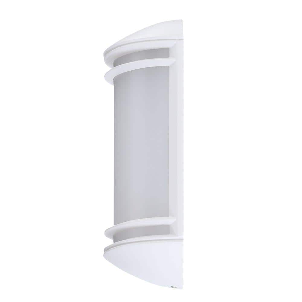 White Outdoor LED Wall Lantern Sconce with Cast Aluminum Housing