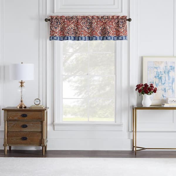Waverly Tabriz Lacquer 60 in. W x 16 in. L Cotton Rod Pocket Window Valance