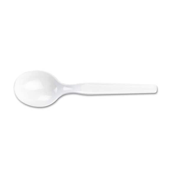 DIXIE Medium Weight Polystyrene Soup Spoons, White, 1000 Per Case