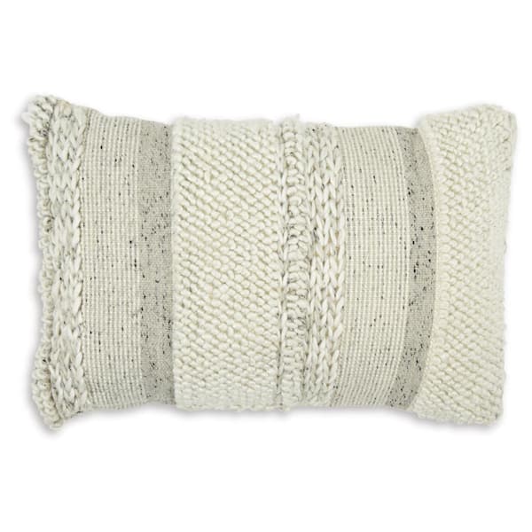 Signature DESIGN BY ASHLEY Standon Gray/White Striped Polyester 22 in. L x 14 in. W Pillow