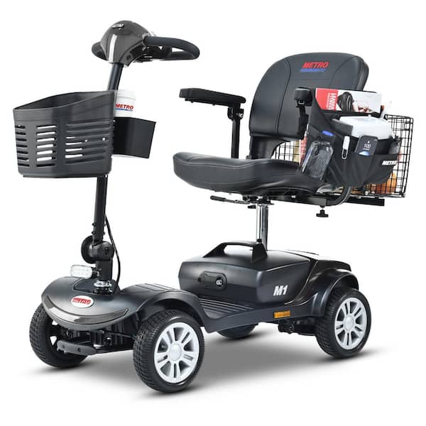 Unbranded Outdoor 4 wheel Compact Electric Scooter with 300 W Motor, Smart Electromagnetic Brake, Suitable for 300 lb Adults,Black