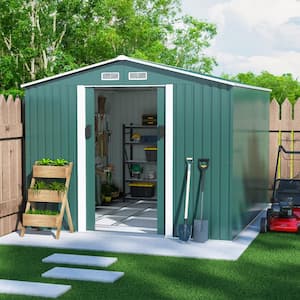 9.1 ft. W x 10.5 ft. D Coffee Garden Outdoor Storage Shed Building Galvanized Steel Shed with Sliding Door 94 (sq.ft.)