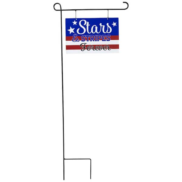 39.25 in. Stars and Stripes Forever Americana Outdoor Metal Yard Sign