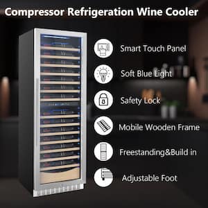 23.4 in. 112 Bottles Dual Zone Built-in/Freestanding Beverage and Wine Cooler in Silver