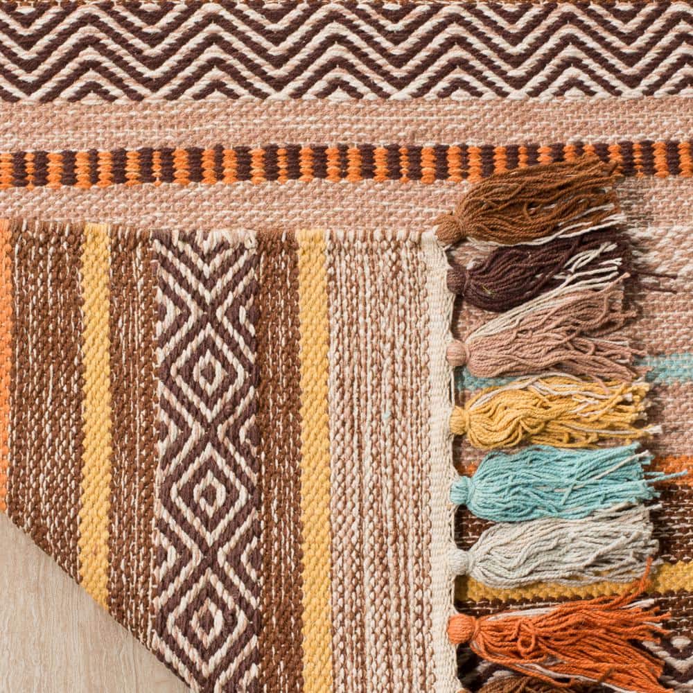 Coastal Charm Brown/Multi Stripe Cotton 2'3" x 8' Runner Rug