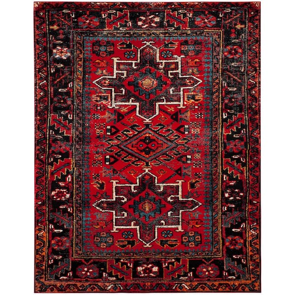 SAFAVIEH Vintage Hamadan Red/Multi 8 ft. x 10 ft. Floral Border Area Rug