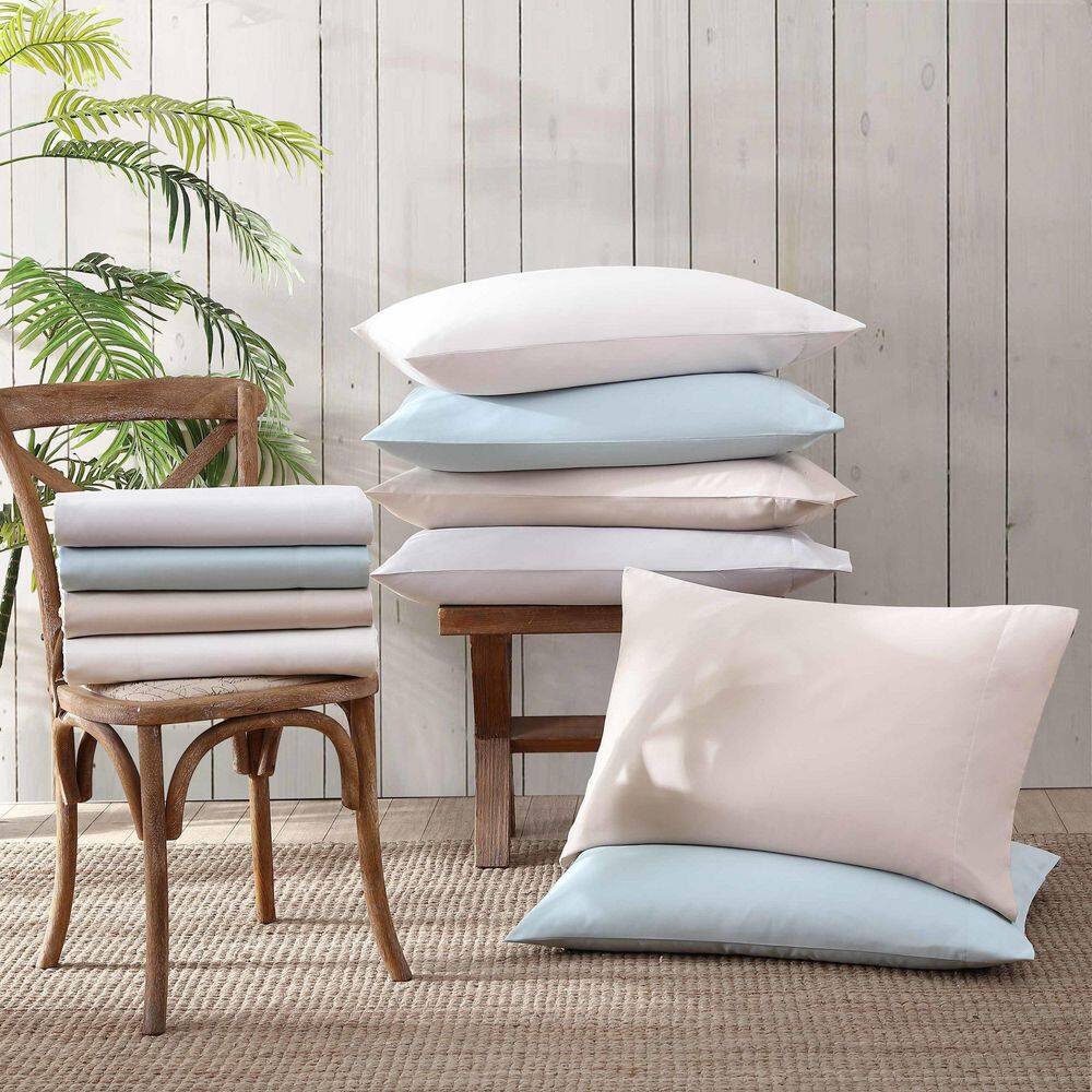 Queen Blue Cotton Polyester Sateen Sheet Set