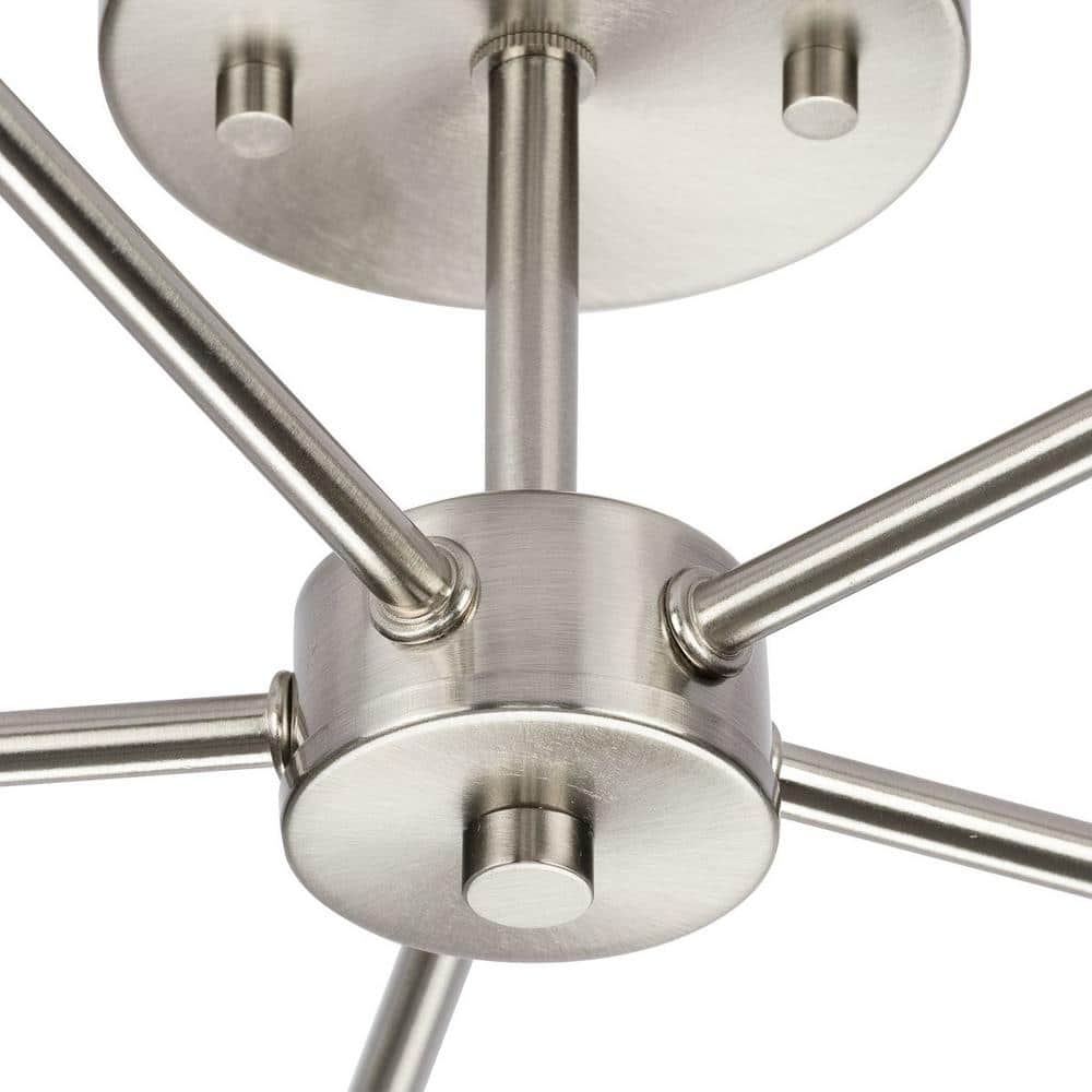 Delayne 16'' Brushed Nickel 5-Light Semi-Flush Mount