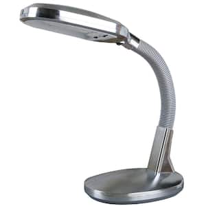 22 in. Silver in Natural Sunlight Gooseneck Desk Lamp