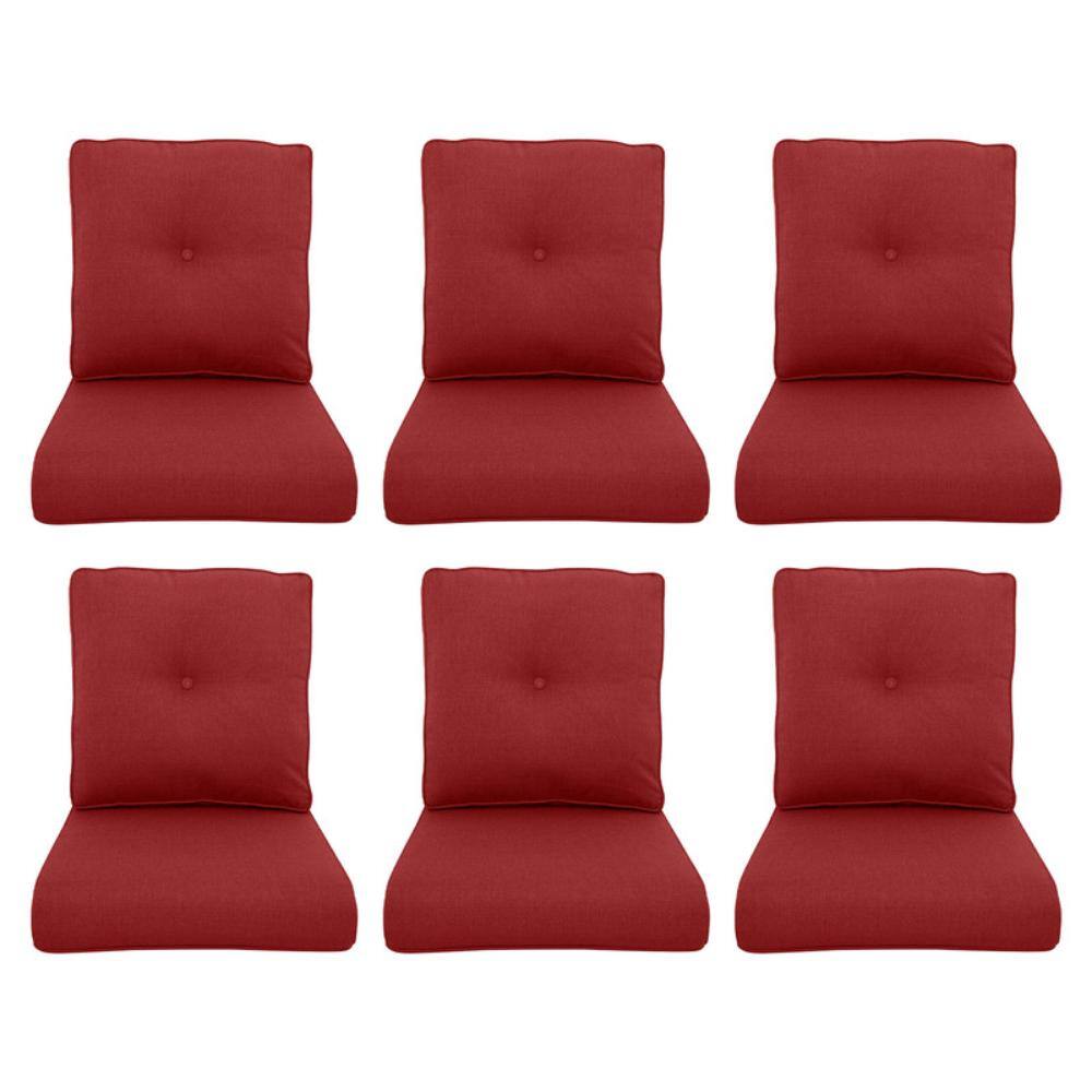 Duraolex 22 in. x 25 in. x 4 in. 12-Piece Deep Seating Outdoor Lounge Chair Cushion and Back Pillow in Red price history on PriceWatchPro