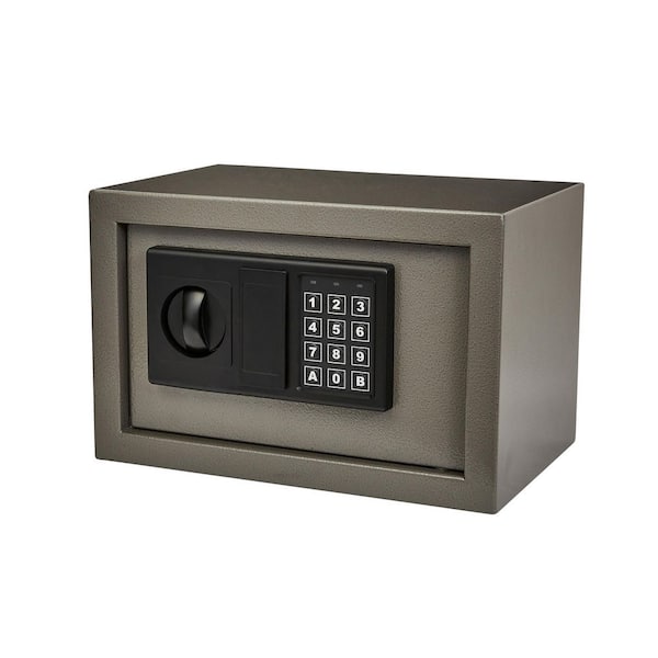 Stalwart Digital Safe Box - Steel Lock Box with Keypad, 2 Manual Override - for Home or Office (Beige)