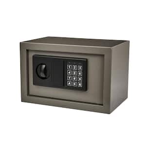 Digital Safe Box - Steel Lock Box with Keypad, 2 Manual Override - for Home or Office (Beige)