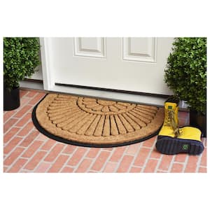 Kempf Half Round Inlaid Sun Ray Doormat, Outdoor, Entrance Mat, Extra Large  Size, Great for Double Doors, Heavy Duty, 3 x 6-feet
