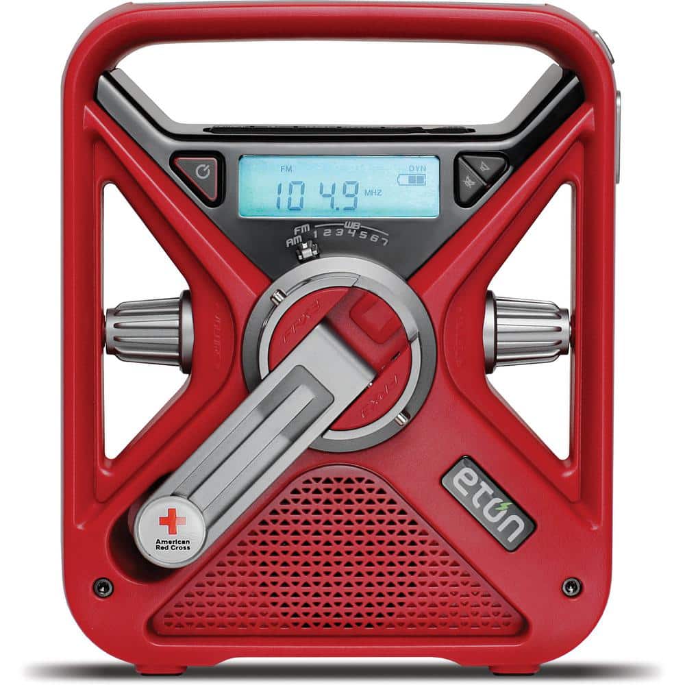 Eton American Red Cross AM/FM NOAA Weather Radio with Hand Turbine, Solar and USB Smartphone Charging plus LED Flashlight -  ARCFRX3+WXR