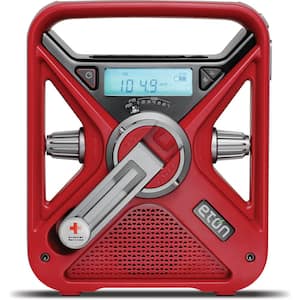 American Red Cross AM/FM NOAA Weather Radio with Hand Turbine, Solar and USB Smartphone Charging plus LED Flashlight
