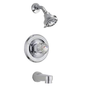 Classic 1-Handle Wall Mount Tub and Shower Faucet Trim Kit in Chrome (Valve Not Included)