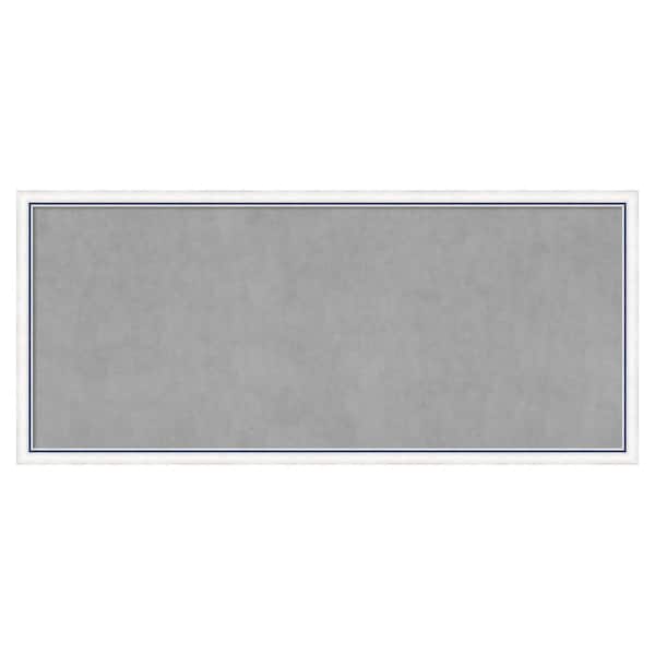 Amanti Art Morgan White Blue 50 in. x 22 in Framed Magnetic Board