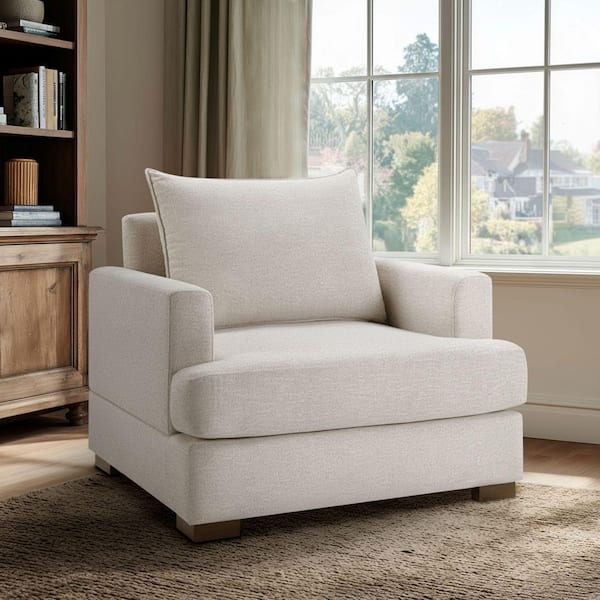 Madison Park Tasha Beige Oversized Upholstered Arm Chair MP103