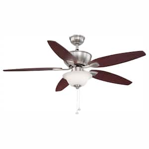 Carrolton II 52 in. LED Indoor Brushed Nickel Ceiling Fan with Light Kit