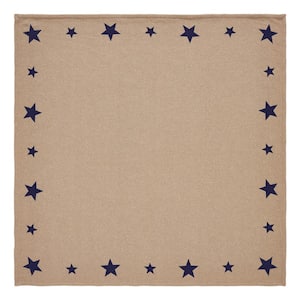 My Country 40 in. W x 40 in. L Navy Khaki Checkered Cotton Blend Tablecloth Topper